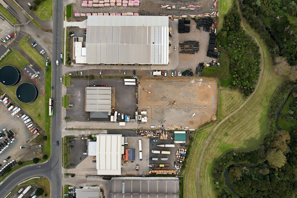Arial View of a Large Industrial Site Under Construction by Aintree Group Ltd.